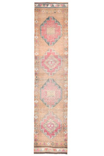 Hand-Knotted Vintage Runner Rug - Thumbnail