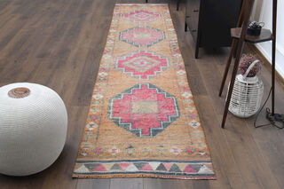 Hand-Knotted Vintage Runner Rug - Thumbnail