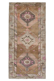 Brown Wide Runner Rug - Thumbnail