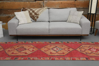 Turkish Vintage Runner Rug - Thumbnail