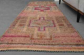 Turkish Vintage Runner Rug - Thumbnail