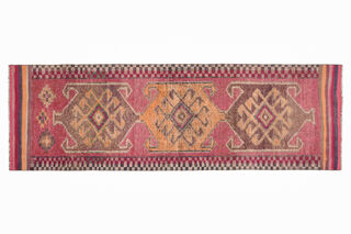 Hand-Knotted Vintage Runner Rug - Thumbnail