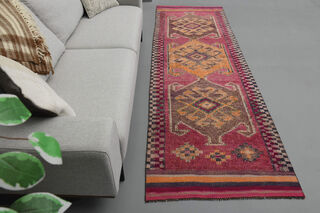 Hand-Knotted Vintage Runner Rug - Thumbnail