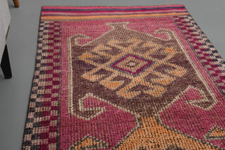 Hand-Knotted Vintage Runner Rug - Thumbnail