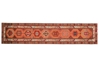 Turkish Vintage Handmade Runner Rug - Thumbnail