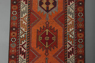 Turkish Vintage Handmade Runner Rug - Thumbnail