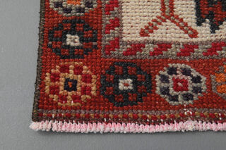 Turkish Vintage Handmade Runner Rug - Thumbnail