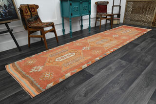 Turkish Vintage Runner Rug - Thumbnail