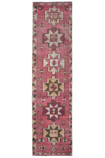 Turkish Vintage Runner Rug - Thumbnail