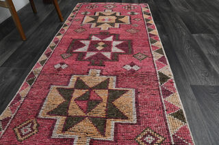 Turkish Vintage Runner Rug - Thumbnail