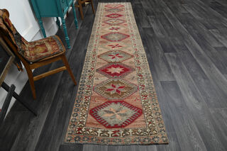 Hand-Knotted Vintage Runner Rug - Thumbnail