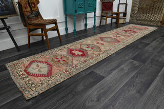 Hand-Knotted Vintage Runner Rug - Thumbnail