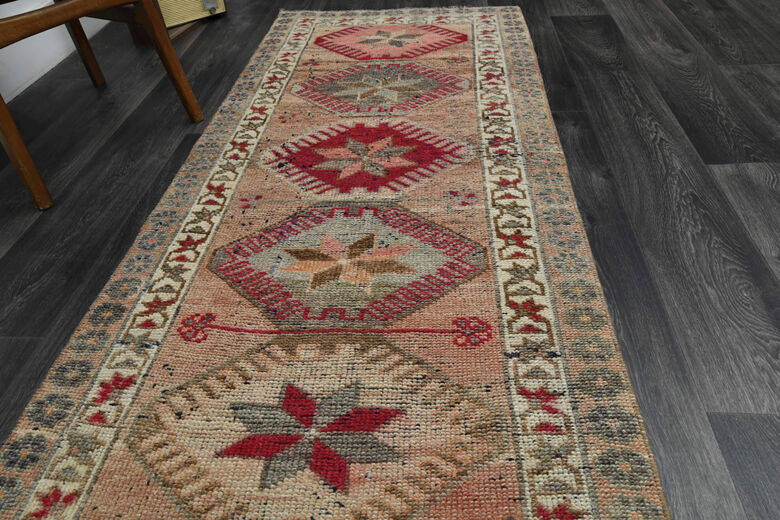 Hand-Knotted Vintage Runner Rug