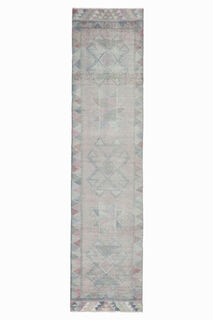 Turkish Vintage Runner Rug - Thumbnail