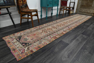 Vintage Turkish Runner Rug - Thumbnail