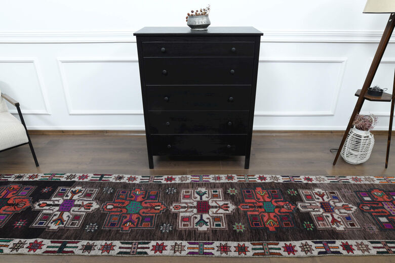 Handwoven Vintage Runner Anatolian Rug
