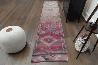 Turkish Vintage Runner Rug - Thumbnail