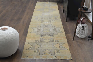 Turkish Vintage Runner Rug - Thumbnail