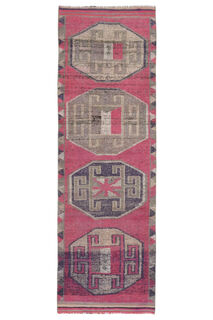 Turkish Vintage Runner Rug - Thumbnail