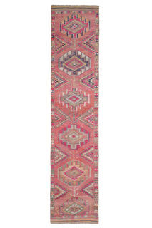 Hand-Knotted Vintage Runner Rug - Thumbnail