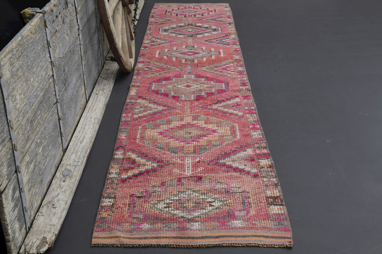 Hand-Knotted Vintage Runner Rug