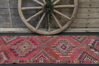 Hand-Knotted Vintage Runner Rug - Thumbnail