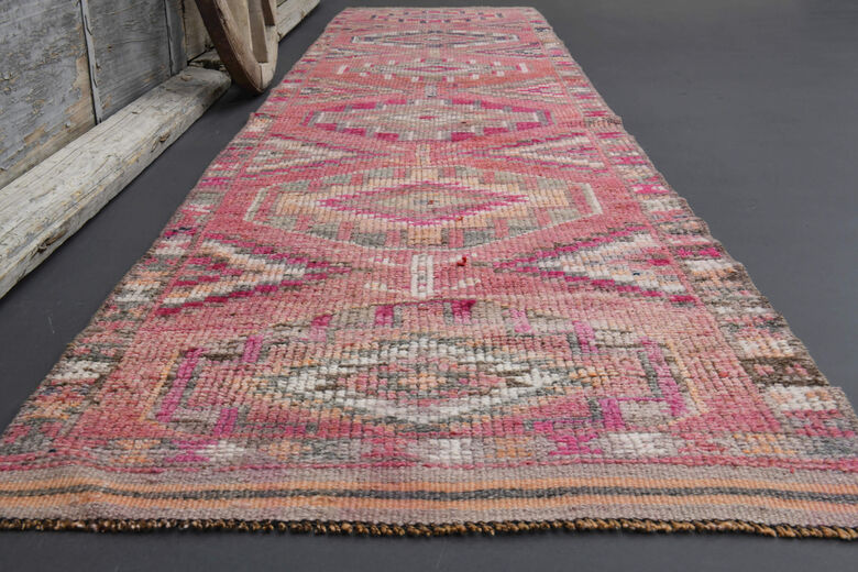 Hand-Knotted Vintage Anatolian Runner Rug