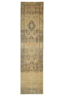 Neutral Anatolian Vintage Runner Rug - Thumbnail