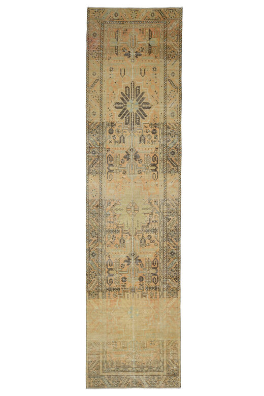 Neutral Anatolian Vintage Runner Rug
