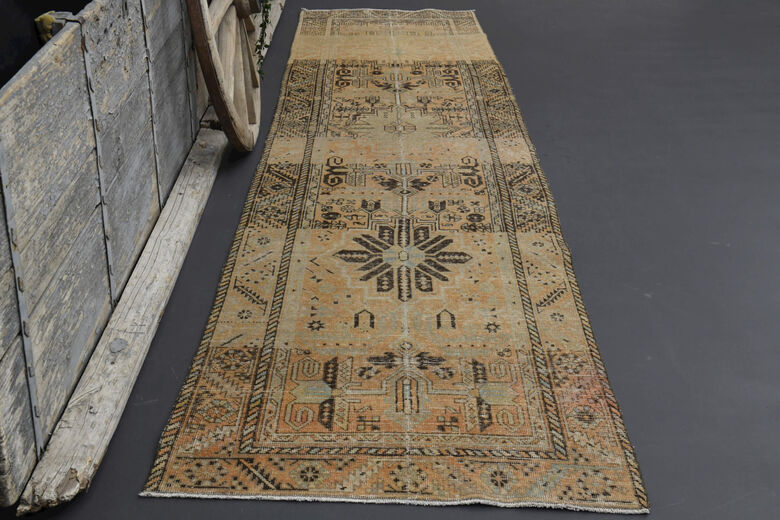 Neutral Anatolian Vintage Runner Rug