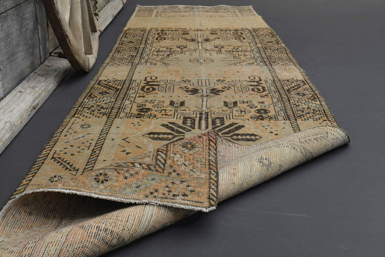Neutral Anatolian Vintage Runner Rug