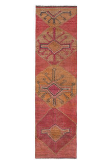 Turkish Vintage Runner Rug - Thumbnail