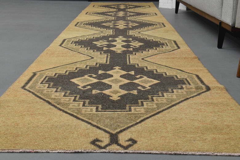 Neutral Turkish Runner Rug