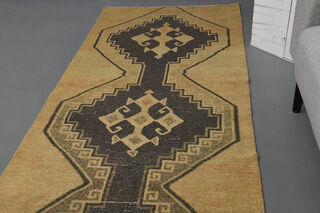 Neutral Turkish Runner Anatolian Rug - Thumbnail