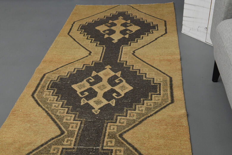 Neutral Turkish Runner Anatolian Rug