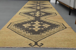 Neutral Turkish Runner Anatolian Rug - Thumbnail
