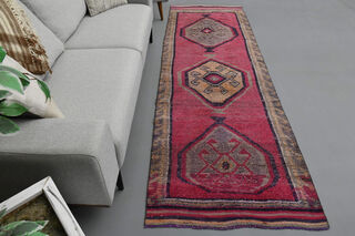 Turkish Vintage Runner Rug - Thumbnail