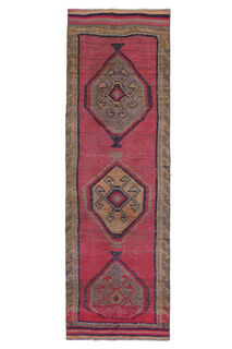 Turkish Vintage Runner Rug - Thumbnail