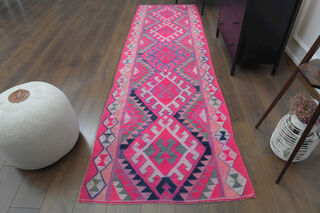 Turkish Vintage Runner Rug - Thumbnail