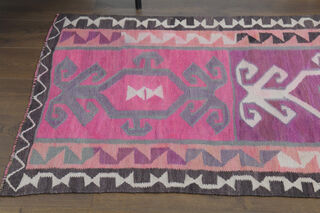 Flatweave Pink Purple Runner Rug - Thumbnail