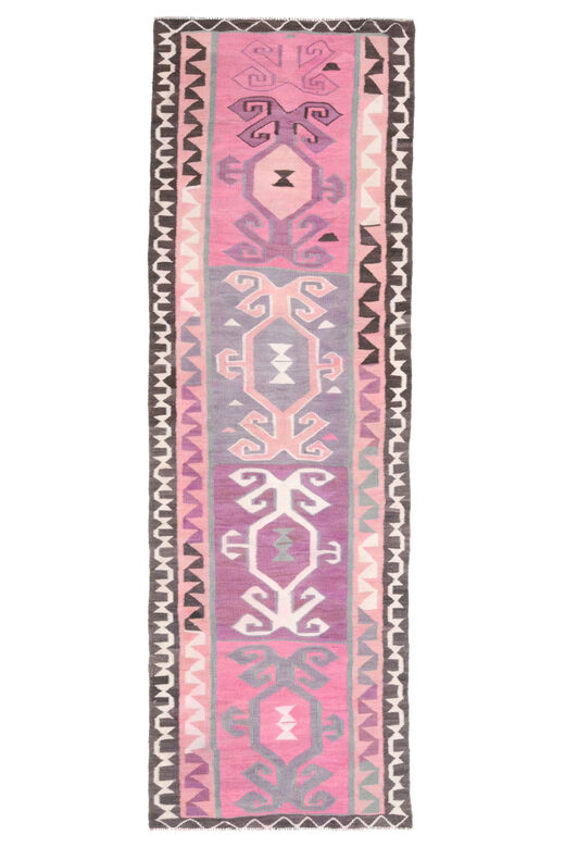 Flatweave Pink Purple Runner Rug