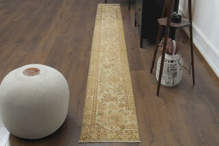 Narrow Light Brown Vintage Runner - Thumbnail