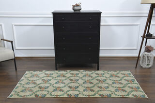 Wool Anatolian Retro Runner Rug - Thumbnail