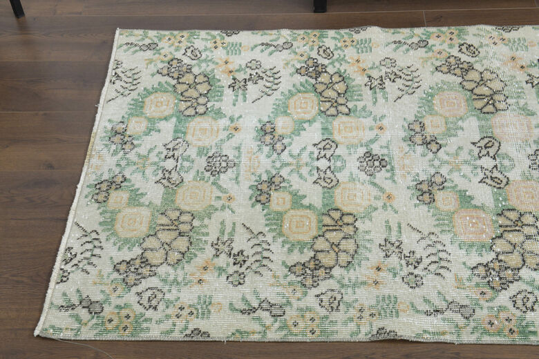 Beige Vintage Anatolian Runner Rug
