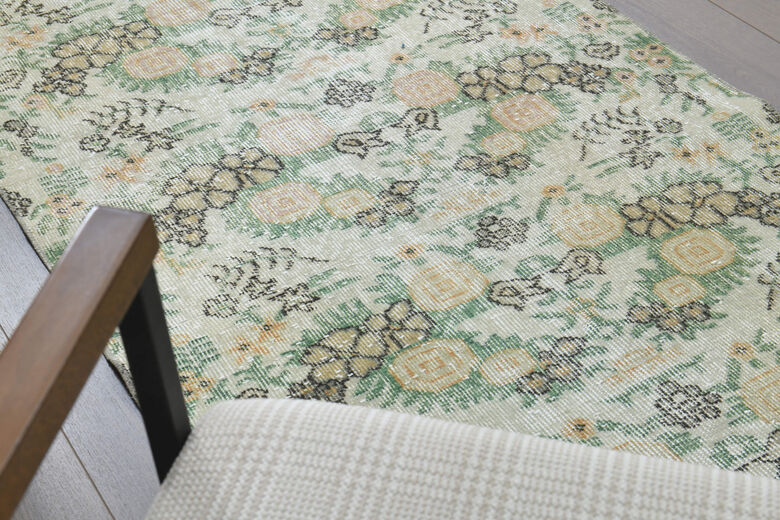 Beige Vintage Anatolian Runner Rug