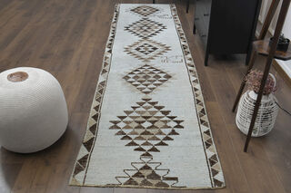 ICE WHITE - Turkish Runner Rug - Thumbnail