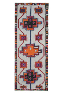 Turkish Vintage Runner Rug - Thumbnail