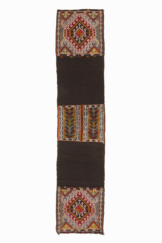 2x8 Brown Turkish Kilim Runner