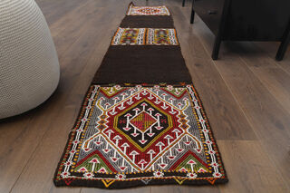 2x8 Brown Turkish Kilim Runner - Thumbnail