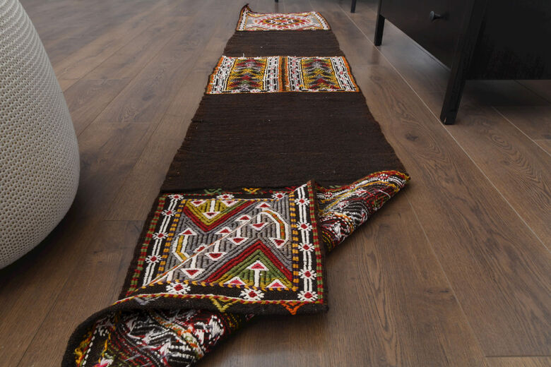 2x8 Brown Turkish Kilim Runner